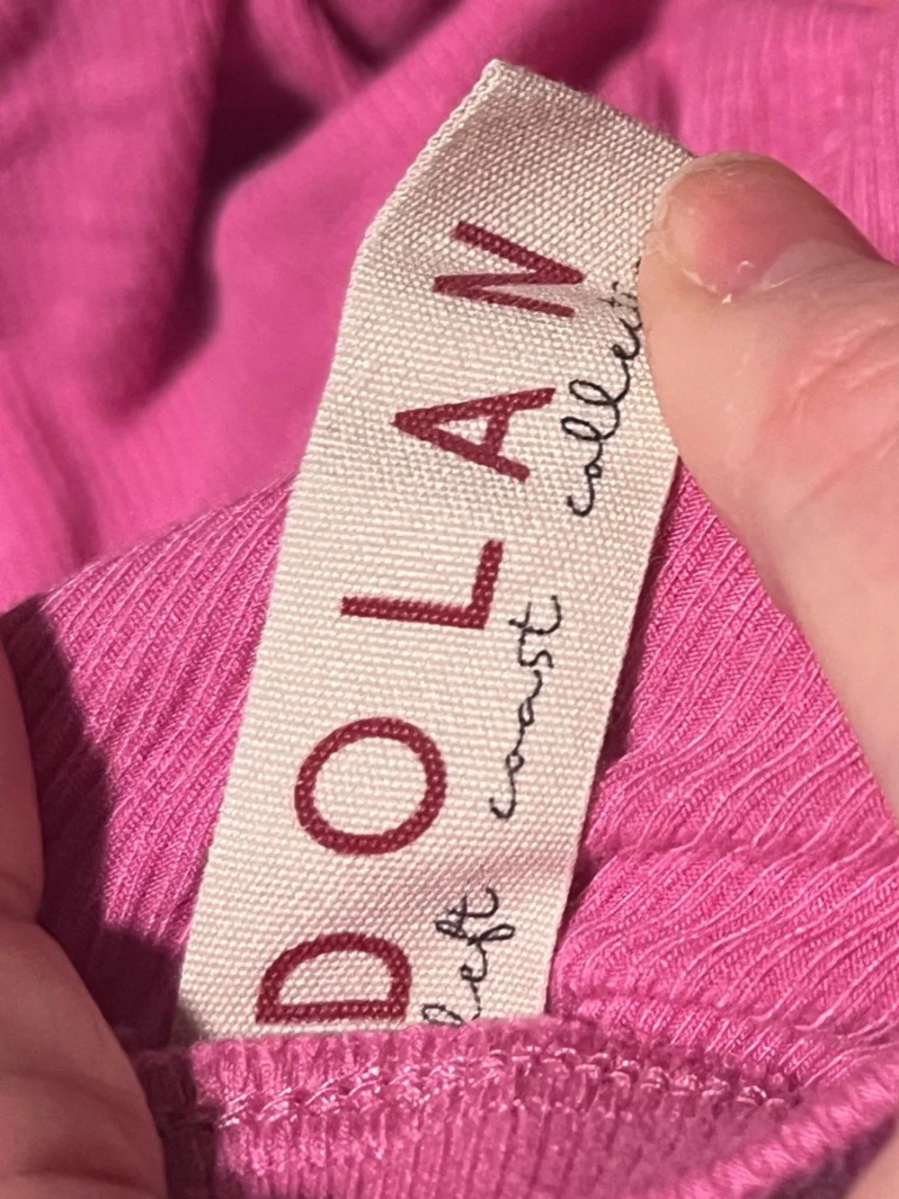 dolan Two-Tone Pink & Mustard Ruched Ribbed Cami - Picture 2 of 4
